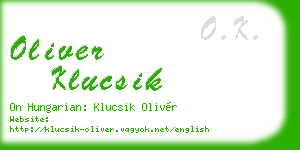oliver klucsik business card